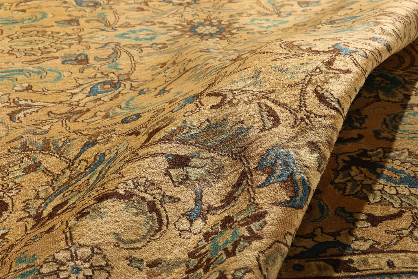 10 x 13 - Brown Vintage Persian Tabriz Rug - 76327