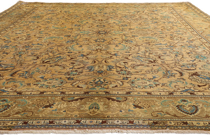 10 x 13 - Brown Vintage Persian Tabriz Rug - 76327