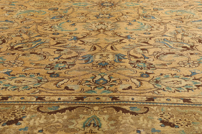 10 x 13 - Brown Vintage Persian Tabriz Rug - 76327
