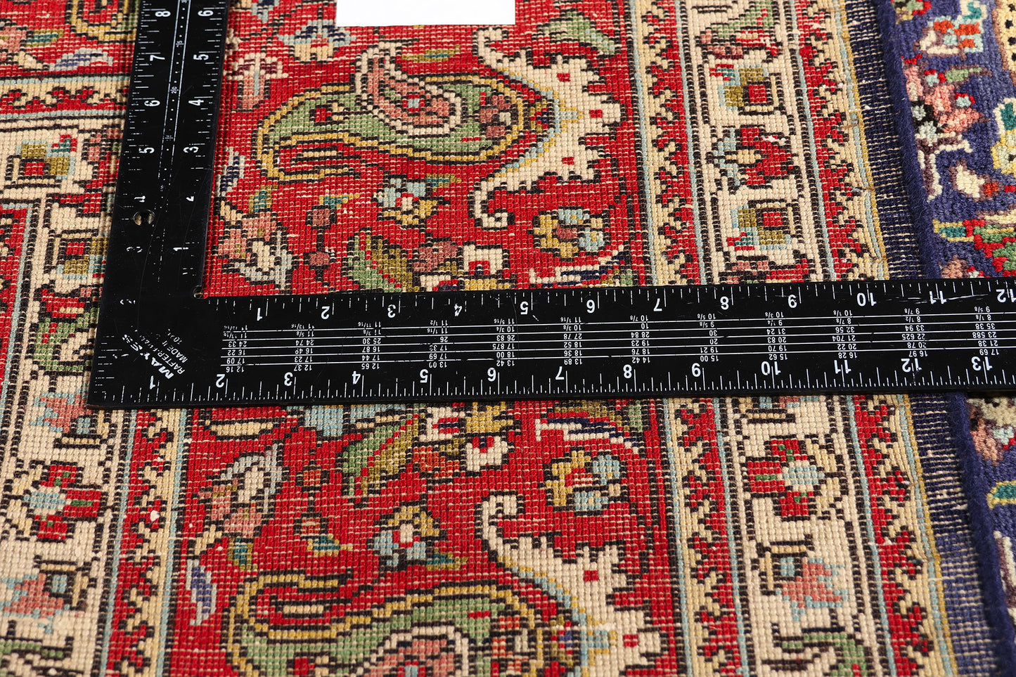 10 x 13 - Navy Blue Vintage Persian Tabriz Rug - 76331