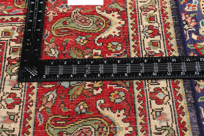 10 x 13 - Navy Blue Vintage Persian Tabriz Rug - 76331