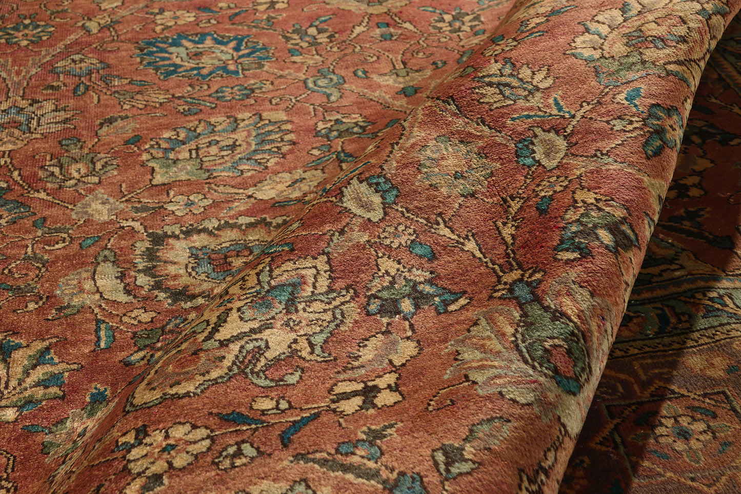 10 x 13 - Rust Vintage Persian Tabriz Rug - 76271