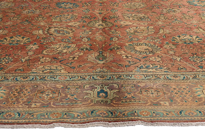 10 x 13 - Rust Vintage Persian Tabriz Rug - 76271