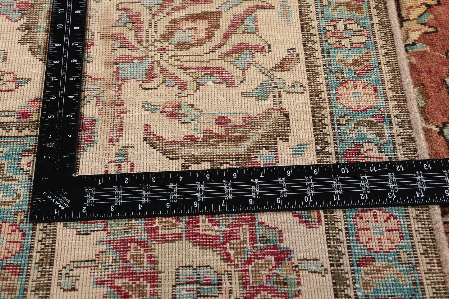10 x 13 - Rust Vintage Persian Tabriz Rug - 76286
