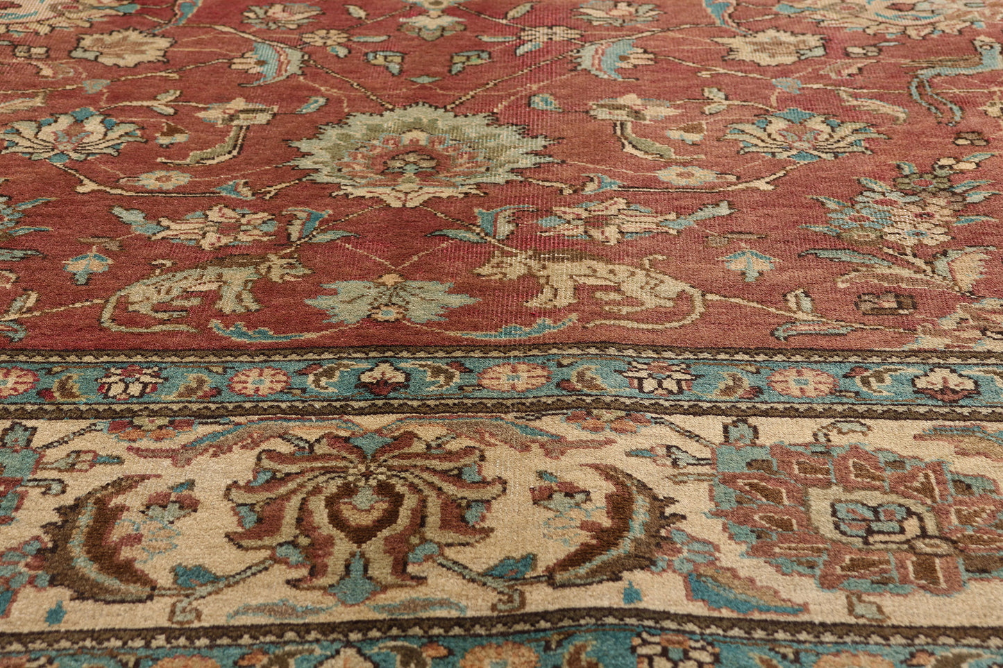 10 x 13 - Rust Vintage Persian Tabriz Rug - 76286