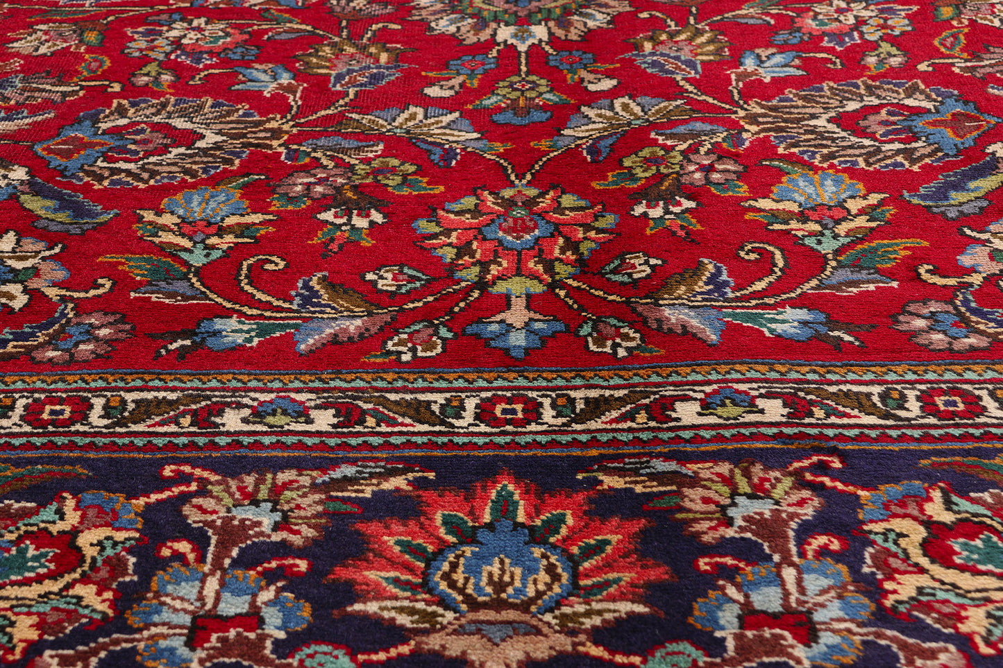10 x 13 - Red Vintage Persian Tabriz Rug - 76262