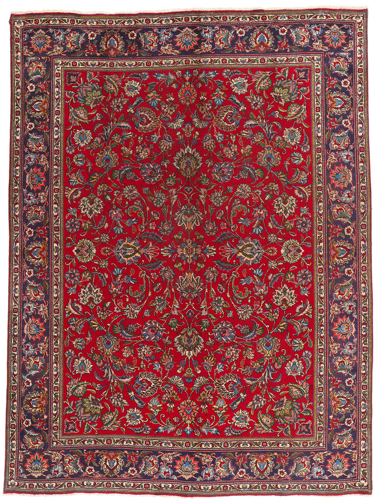 10 x 13 - Red Vintage Persian Tabriz Rug - 76262