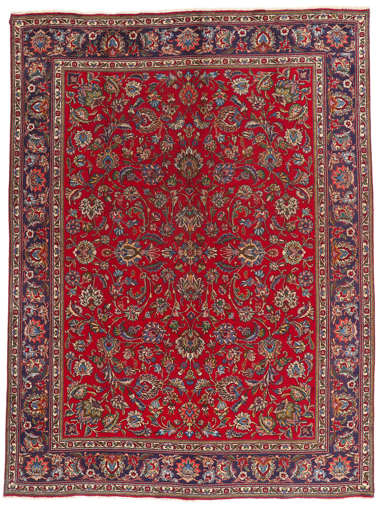 10 x 13 - Red Vintage Persian Tabriz Rug - 76262