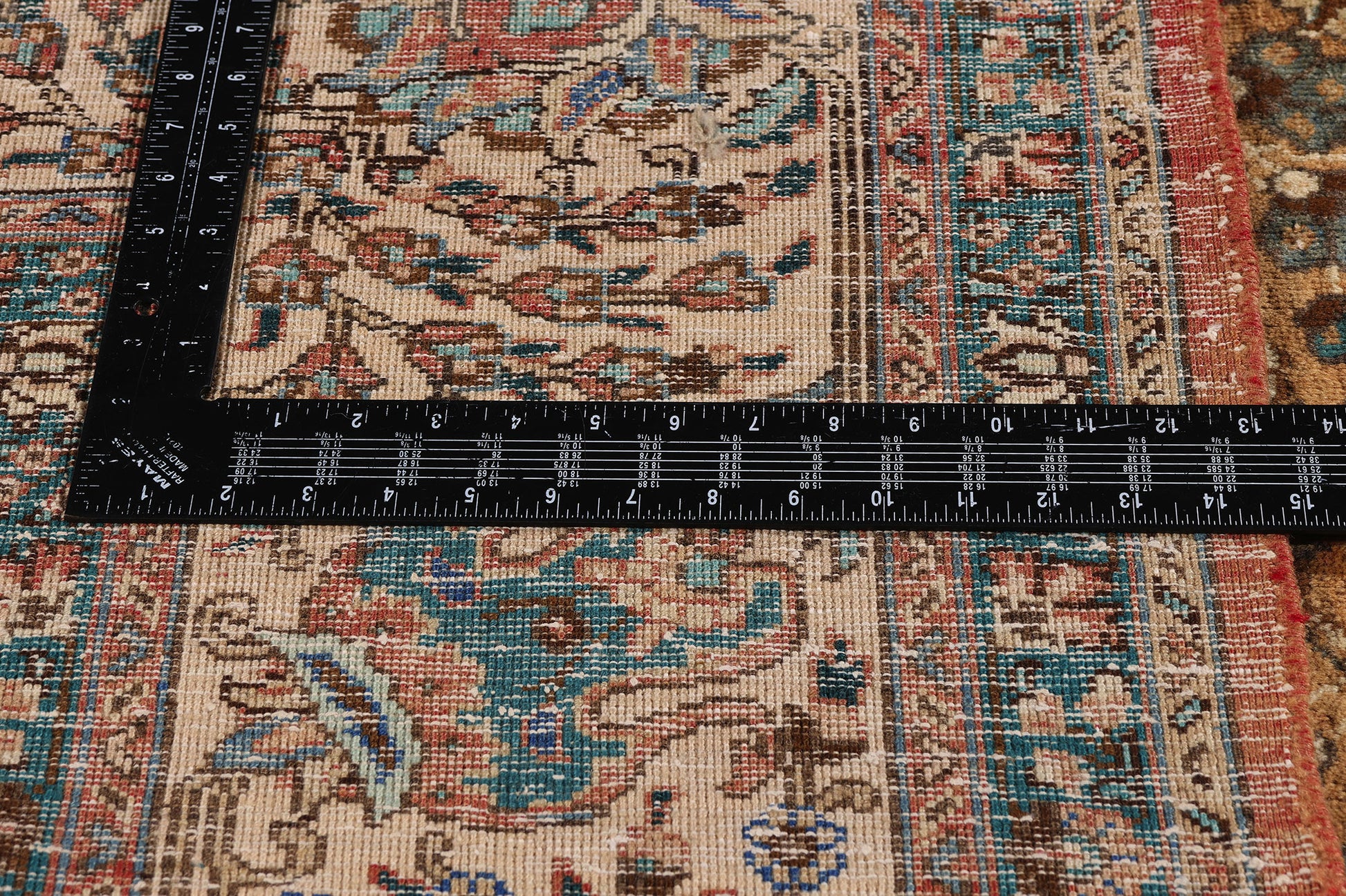 10 x 13 Brown Vintage Persian Tabriz Rug 75603