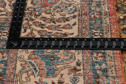 10 x 13 Brown Vintage Persian Tabriz Rug 75603