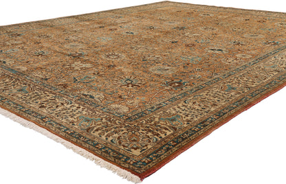 10 x 13 Brown Vintage Persian Tabriz Rug 75603