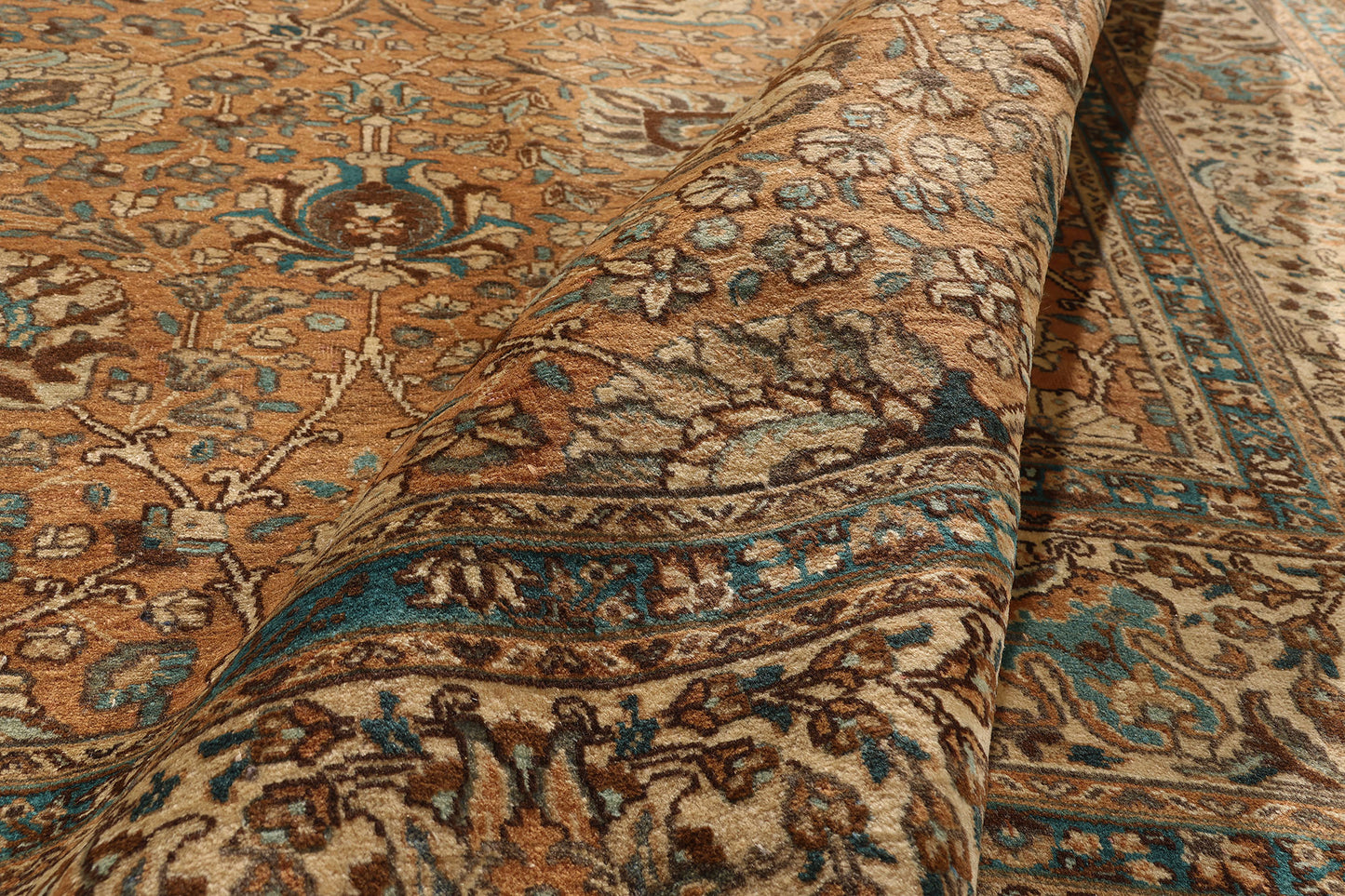 10 x 13 Brown Vintage Persian Tabriz Rug 75603