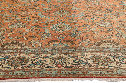 10 x 13 Rust Vintage Persian Tabriz Rug 75612