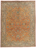 10 x 13 Rust Vintage Persian Tabriz Rug 75612