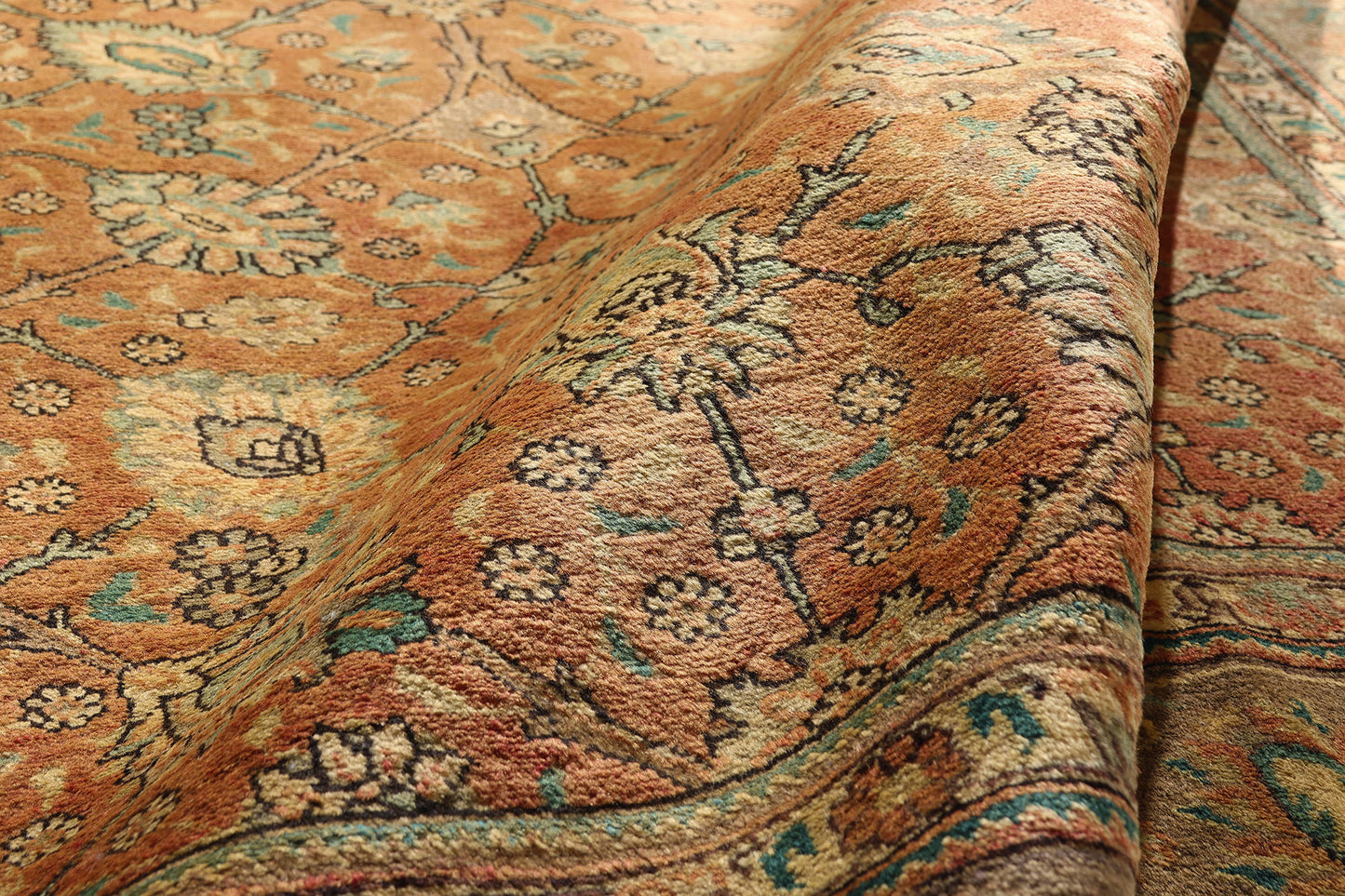 10 x 13 - Rust Vintage Persian Tabriz Rug - 76329