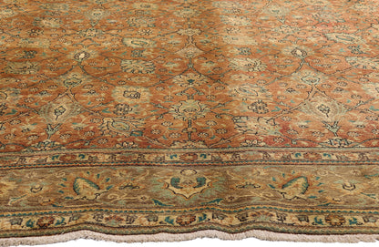 10 x 13 - Rust Vintage Persian Tabriz Rug - 76329