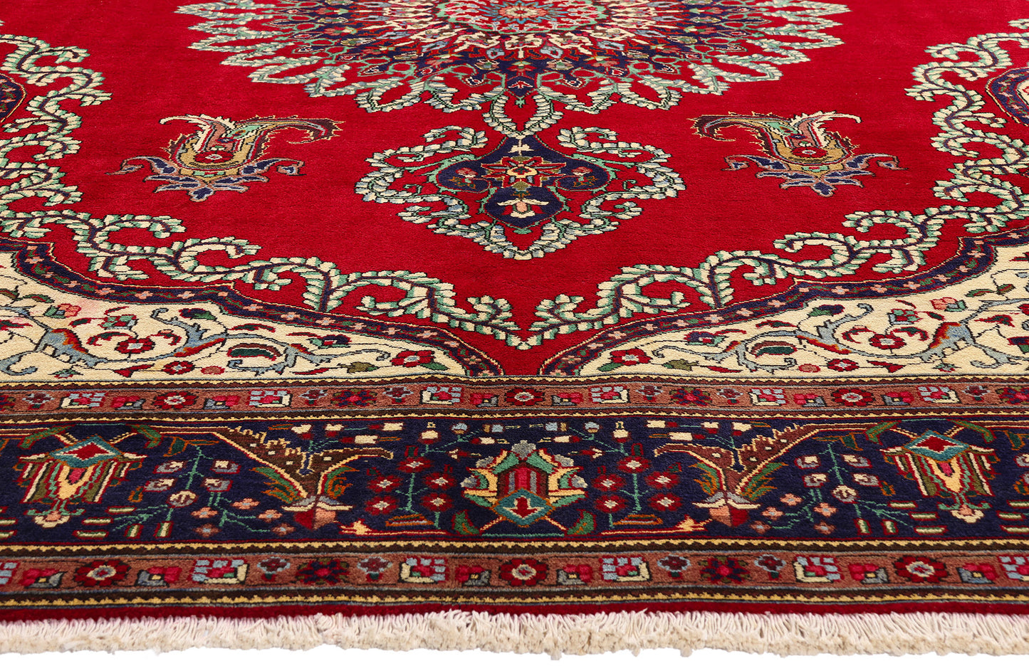 10 x 13 - Red Vintage Persian Tabriz Rug - 76485
