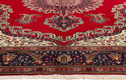 10 x 13 - Red Vintage Persian Tabriz Rug - 76485