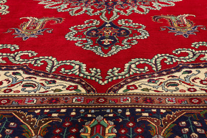 10 x 13 - Red Vintage Persian Tabriz Rug - 76485