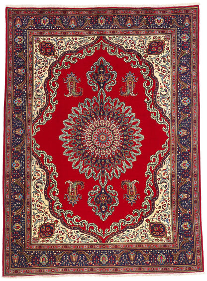 10 x 13 - Red Vintage Persian Tabriz Rug - 76485