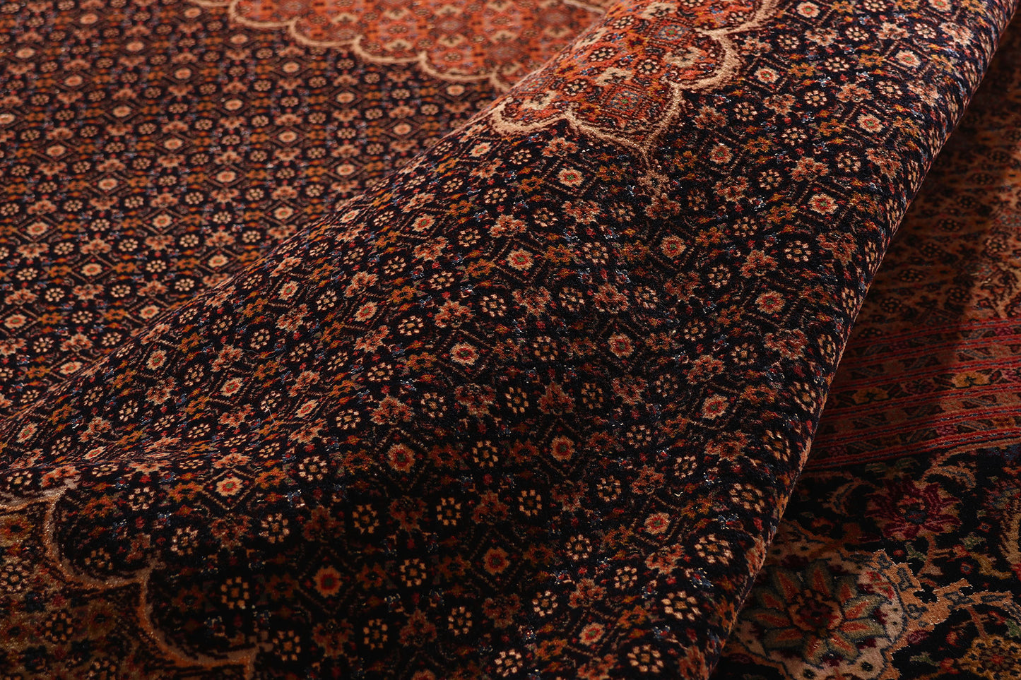10 x 13 - Rust Vintage Persian Tabriz Rug - 76980