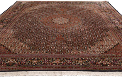 7 x 10 Navy Blue Vintage Persian Mahi Tabriz Rug 79330