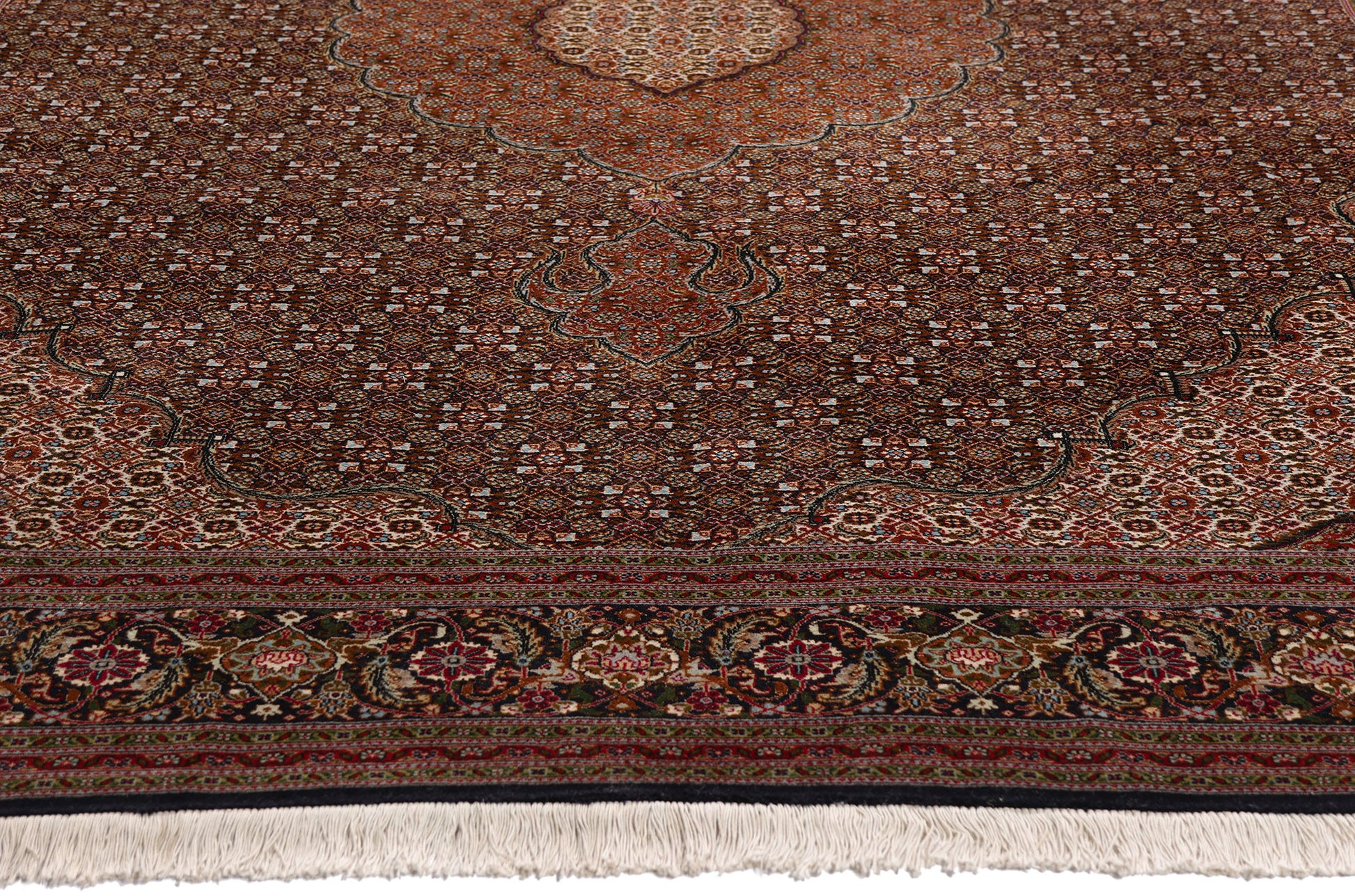 7 x 10 Navy Blue Vintage Persian Mahi Tabriz Rug 79330