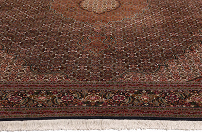 7 x 10 Navy Blue Vintage Persian Mahi Tabriz Rug 79330
