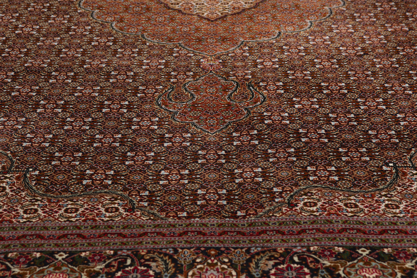 7 x 10 Navy Blue Vintage Persian Mahi Tabriz Rug 79330
