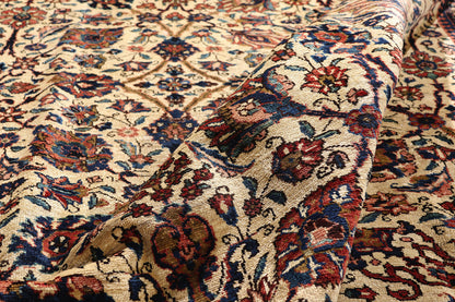 8 x 11 Beige Vintage Persian Tabriz Rug 61408