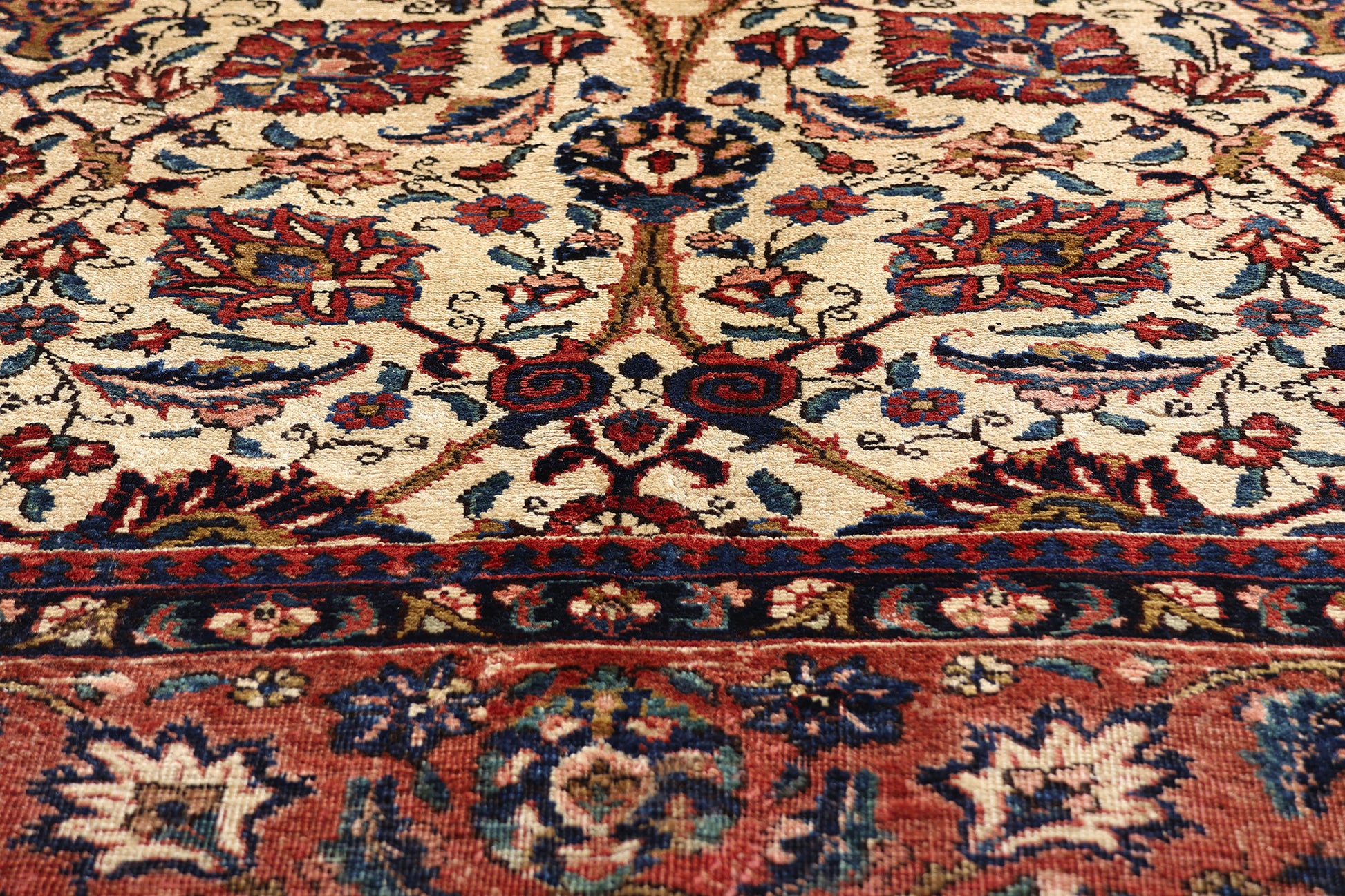 8 x 11 Beige Vintage Persian Tabriz Rug 61408
