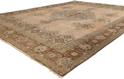 9 x 12 - Brown Vintage Persian Tabriz Rug - 75767