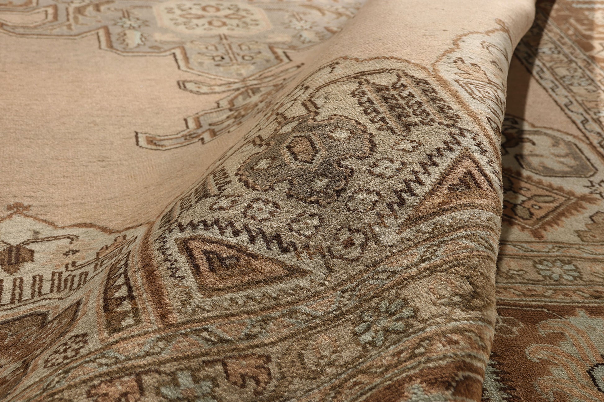 9 x 12 - Brown Vintage Persian Tabriz Rug - 75767