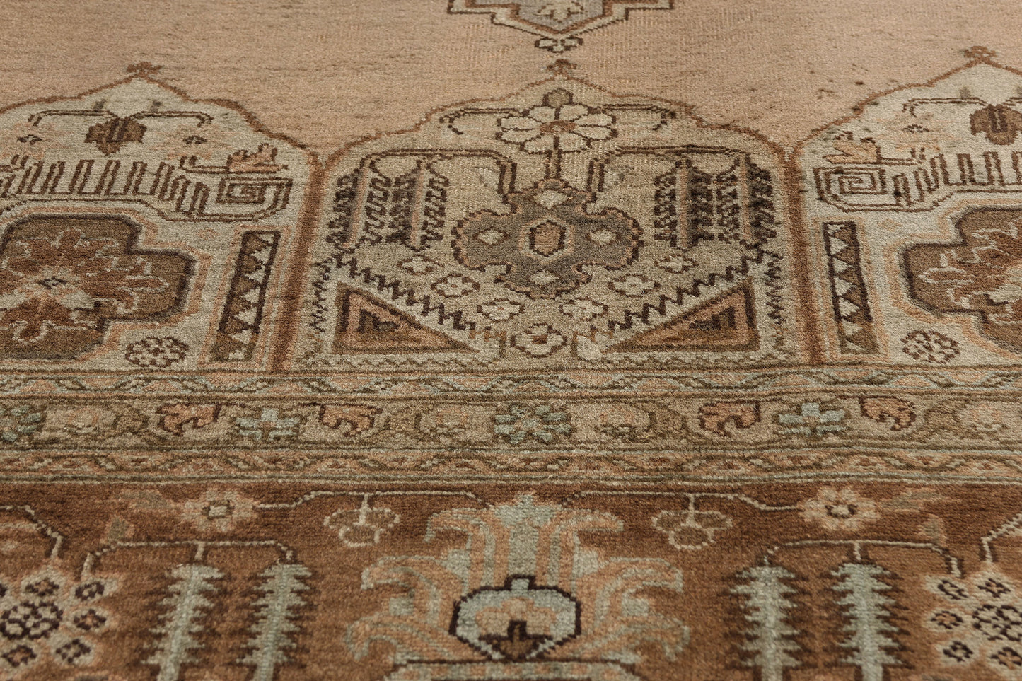 9 x 12 - Brown Vintage Persian Tabriz Rug - 75767