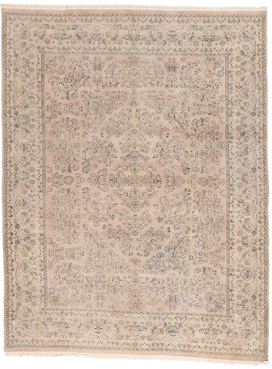 9 x 12 Muted Vintage Persian Tabriz Rug 61517