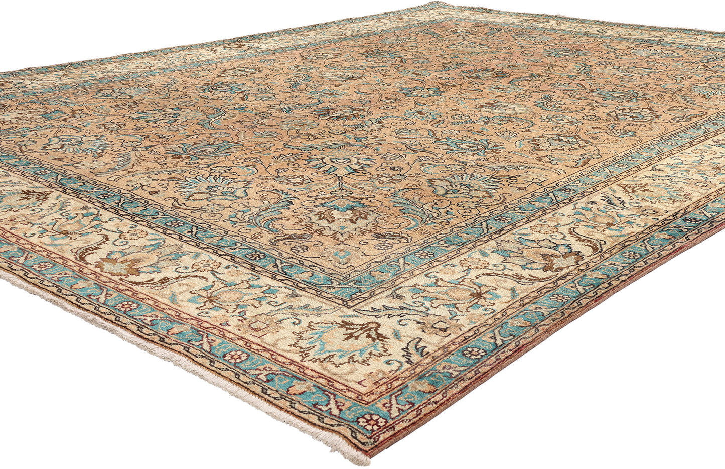 9 x 12 - Brown Vintage Persian Tabriz Rug - 76289