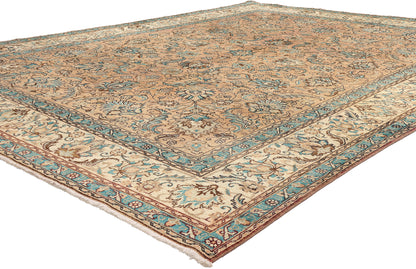 9 x 12 - Brown Vintage Persian Tabriz Rug - 76289