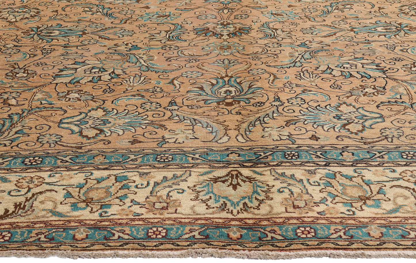 9 x 12 - Brown Vintage Persian Tabriz Rug - 76289