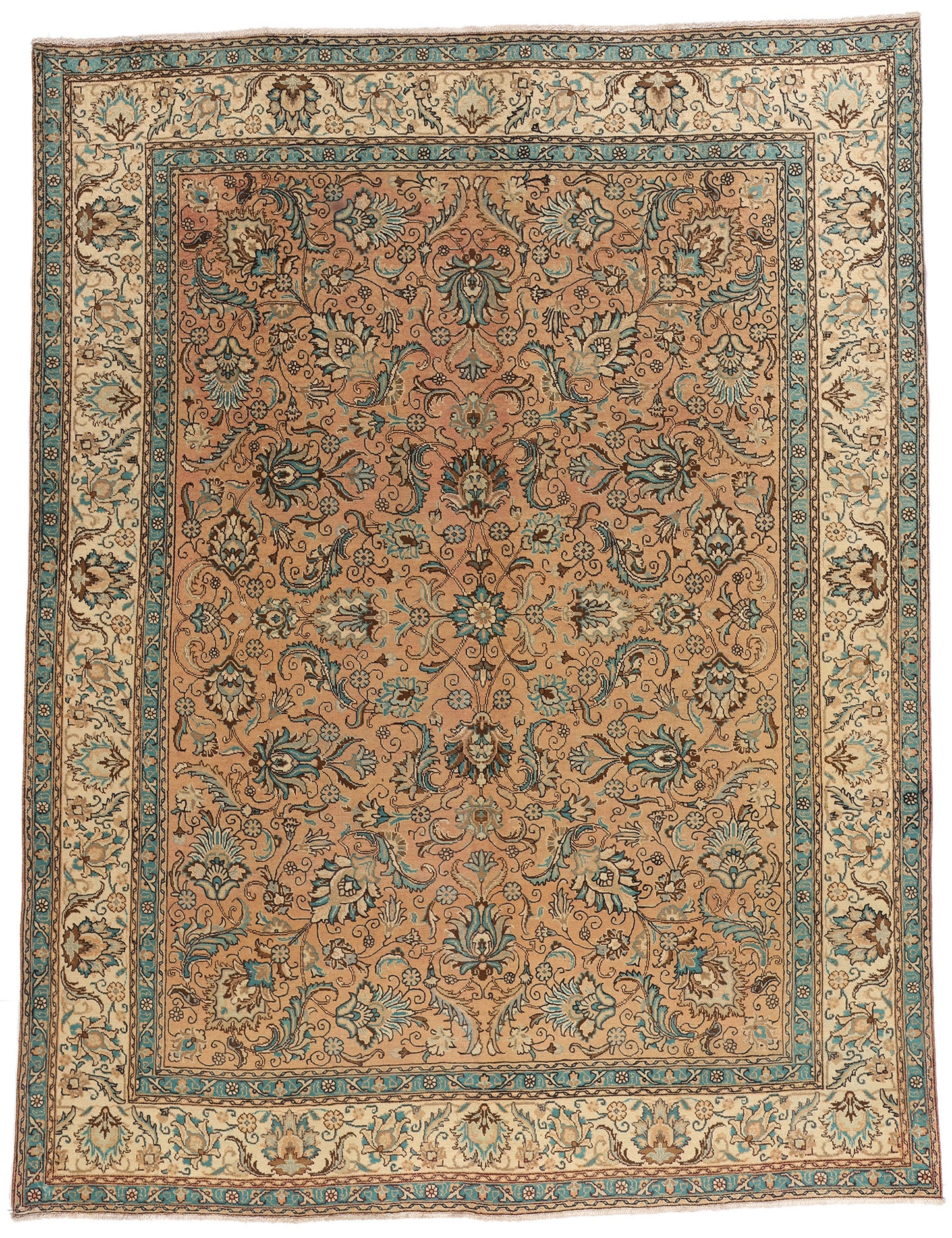 9 x 12 - Brown Vintage Persian Tabriz Rug - 76289