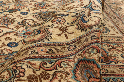 9 x 13 - Beige Vintage Persian Tabriz Rug - 76412