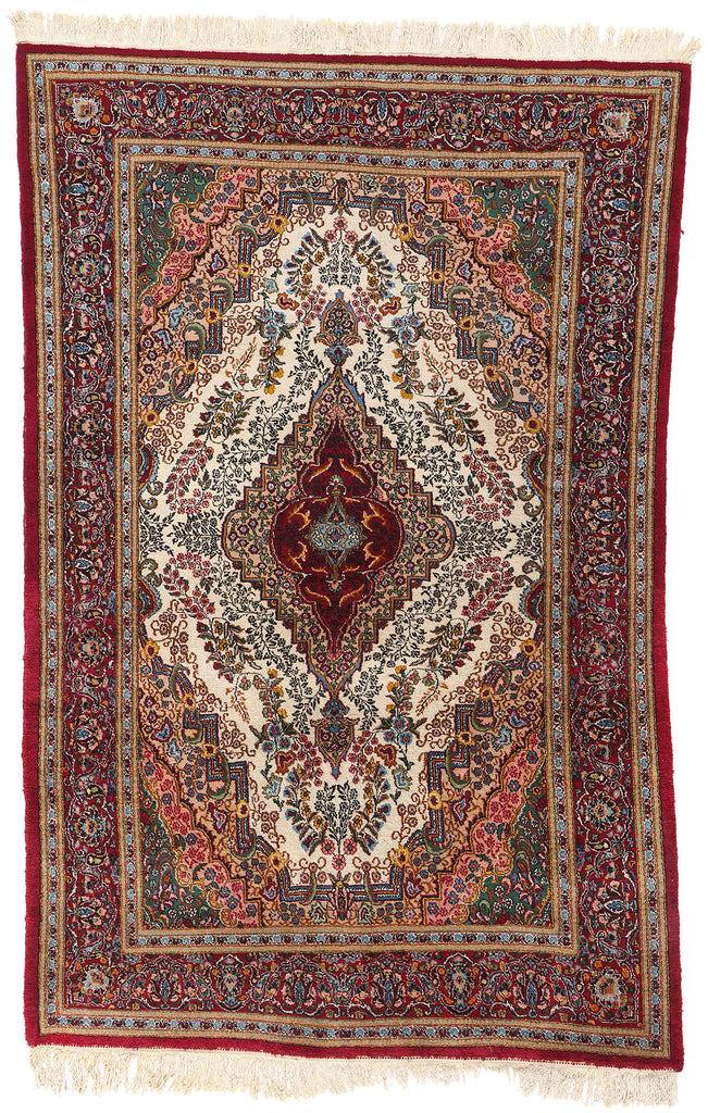 6 x 9 Vintage Persian Yazd Rug 78936