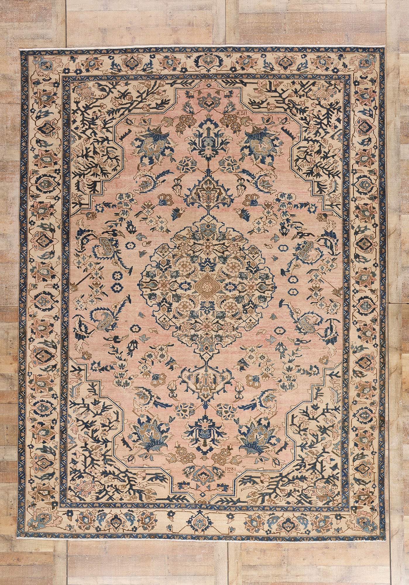 9 x 12 Pink Vintage Persian Malayer Rug 61399