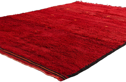 6 x 9 Red Vintage Beni Mrirt Moroccan Rug 79340