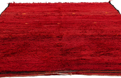6 x 9 Red Vintage Beni Mrirt Moroccan Rug 79340