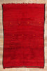6 x 9 Red Vintage Beni Mrirt Moroccan Rug 79340