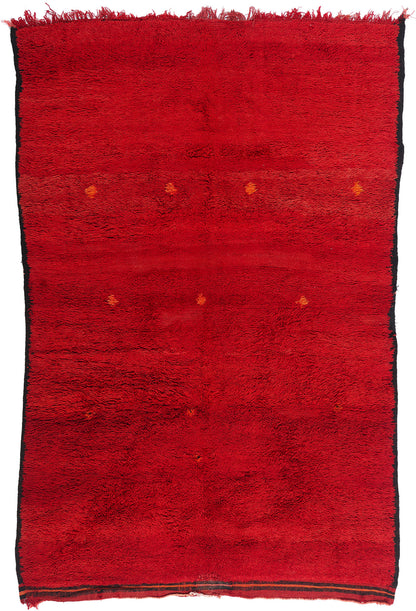 6 x 9 Red Vintage Beni Mrirt Moroccan Rug 79340