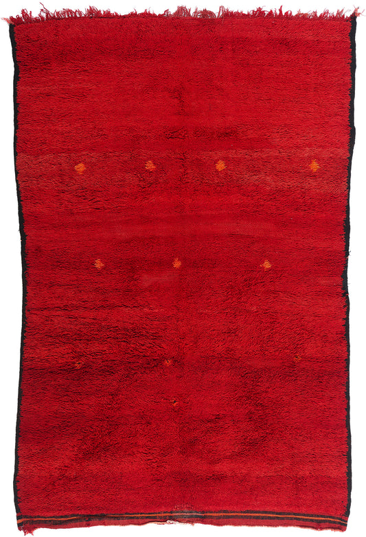 6 x 9 Red Vintage Beni Mrirt Moroccan Rug 79340