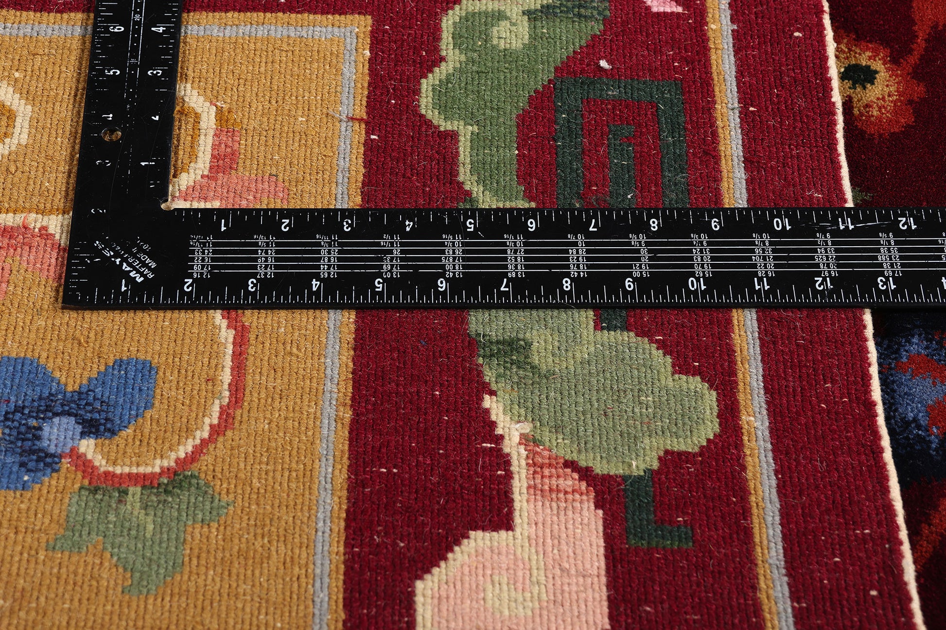 8 x 10 Red Vintage Chinese Art Deco Rug 79326