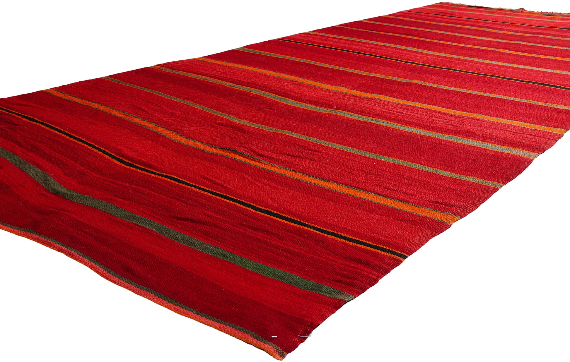 6 x 14 Red Vintage Striped Moroccan Kilim Rug 79339