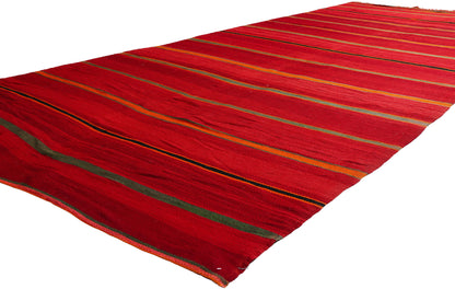 6 x 14 Red Vintage Striped Moroccan Kilim Rug 79339